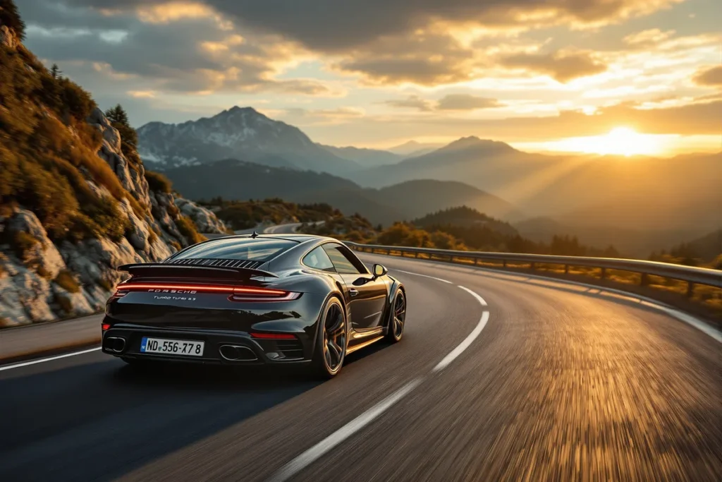 Porsche 911 sur une route de montagne - livraisons T1 2026