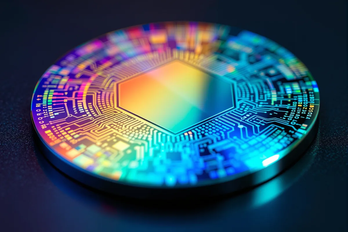 Wafer de silicium semi-conducteur — illustration TSMC