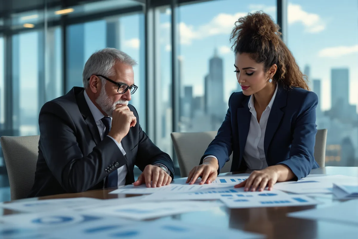 Analystes financiers étudiant l'offre de rachat d'Universal Music Group