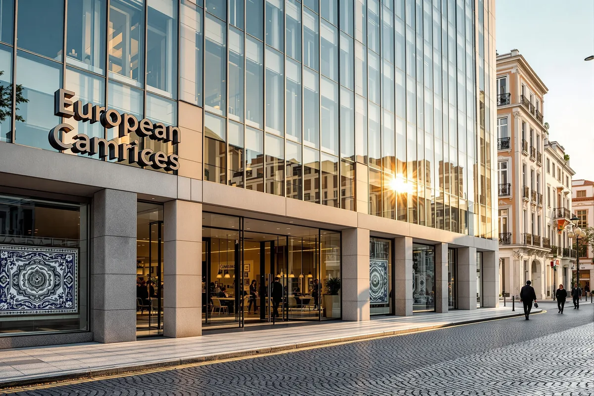 Façade d'un siège bancaire à Lisbonne illustrant l'acquisition de Novobanco par BPCE