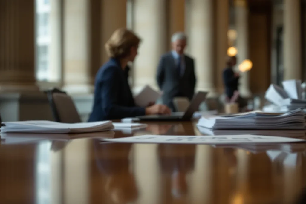 Salle de réunion d'une institution financière européenne