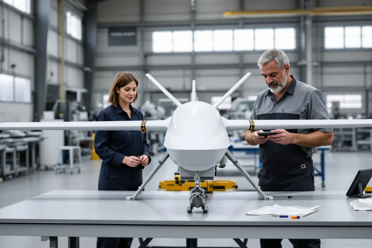 Préparation d'un drone tactique de reconnaissance allemand