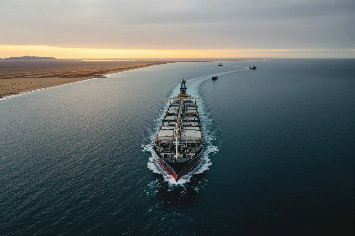 Pétrolier en mer, illustration de la baisse du prix du pétrole