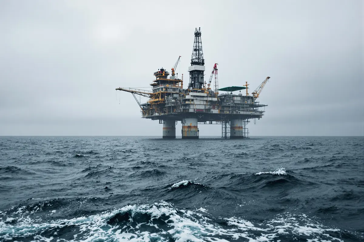 Plateforme pétrolière offshore en mer du Nord