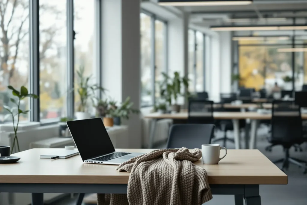 Bureau vide dans un open space, symbole de l'absentéisme au travail